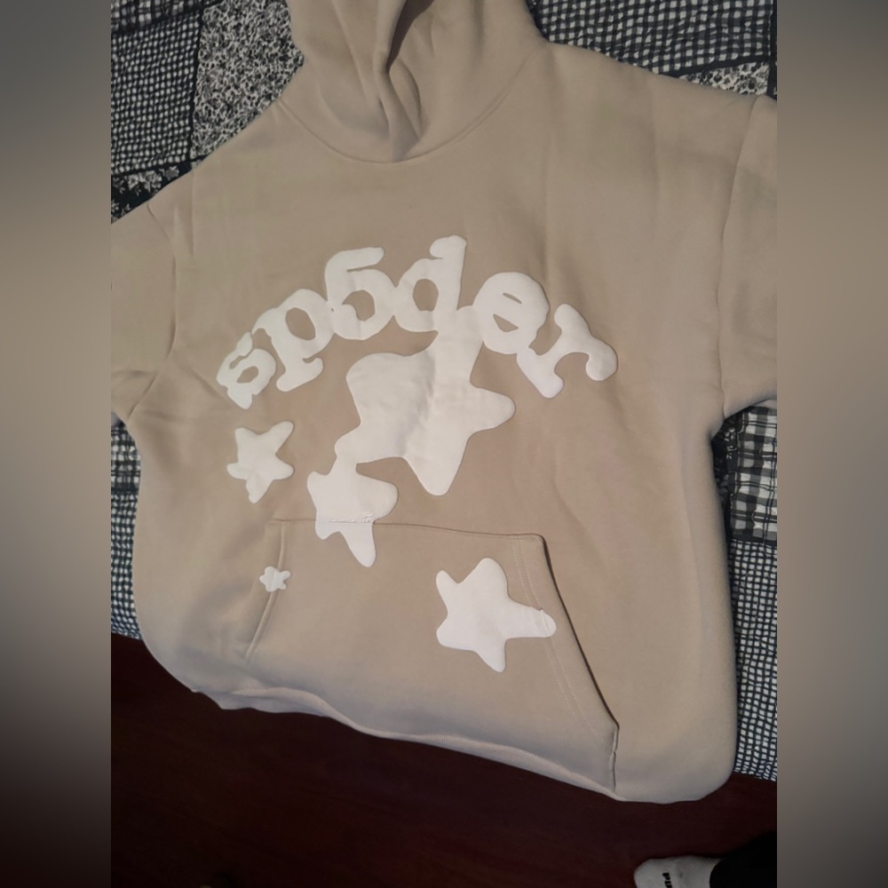 Tan sp5der hoodie